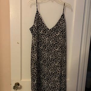 Leopard print slip dress